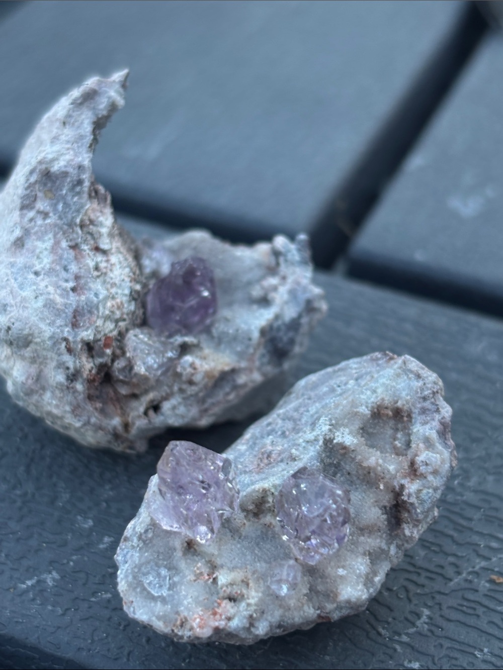 2 Mexican Amethyst Geode pieces